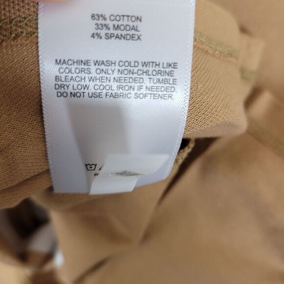 Express Polo Shirt Mens Small Tan White Short Sleeve  1/4 Zip Casual NWT - Picture 8 of 9